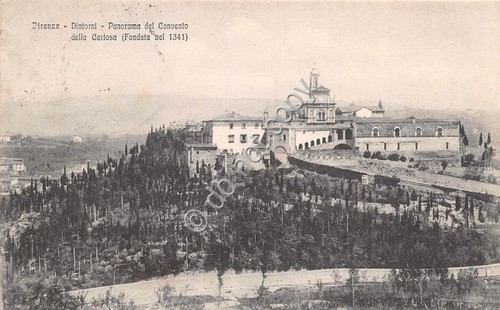 Cartolina Firenze Panorama del Convento della Certosa 1921