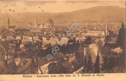 Cartolina Firenze Panorama visto S. Miniato al Monte 1912