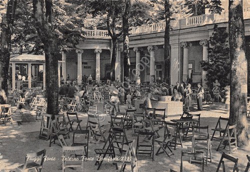 Cartolina Fiuggi Fonte Interno Fonte Bonifacio VIII animata 1958