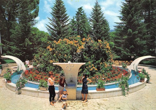 Cartolina Fiuggi Fonte Parco Fonti Anticolane Mescita animata (Frosinone)