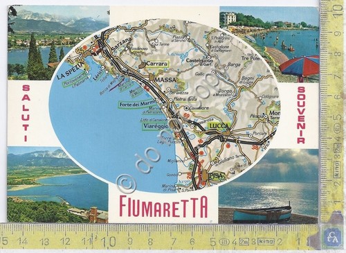 Cartolina Fiumaretta con mappa vedute varie 1980 (La Spezia)