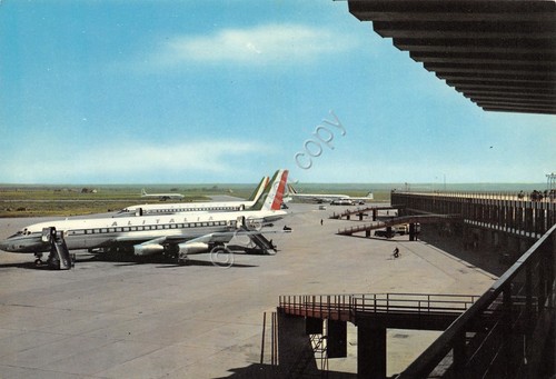 Cartolina Fiumicino aeroporto Leonardo da Vinci aereo Alitalia