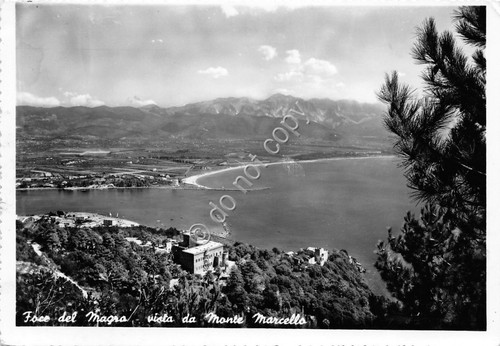 Cartolina Foce del Magra da Monte Marcello 1956