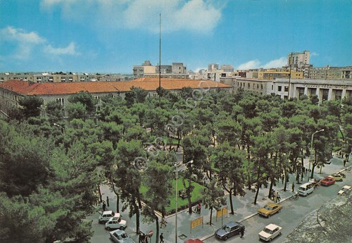 Cartolina Foggia Piazza Italia dall'alto auto animata anni '70