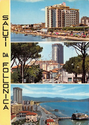 Cartolina Follonica 3 vedute (Grosseto)