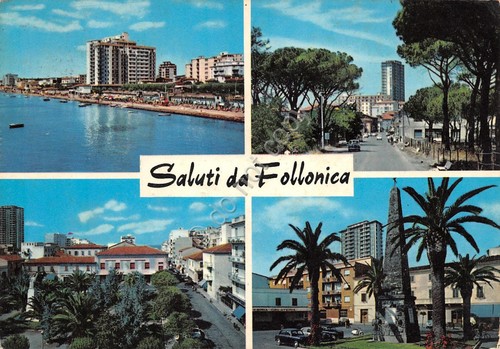 Cartolina Follonica vedute 1971 (Grosseto)