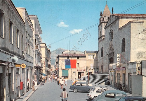 Cartolina Fondi Piazza della Repubblica Sip Bar negozi animata auto …