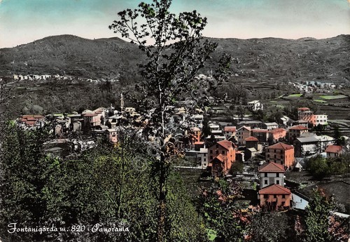 Cartolina Fontaningorda panorama 1958 colorata