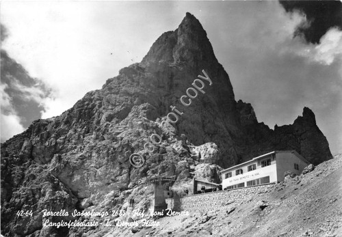 Cartolina Forcella Sassolungo Rifugio Demetz 1969