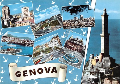 Cartolina formato 20,5 x 14,5 Genova Vedutine