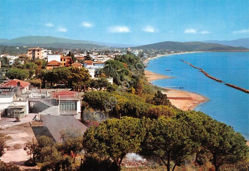 Cartolina Formia panorama case spiaggia edifici anni '80