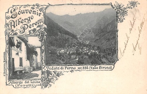 Cartolina Forno Valle Strona Albergo Peretti Albergo del leone 1904 …