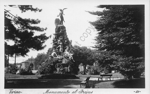 Cartolina fotografica Torino Monumento al Frejus Ed.L. Ricci n.50
