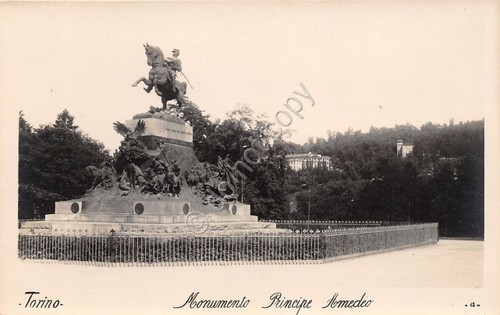 Cartolina fotografica Torino Monumento Principe Amedeo Ed.L. Ricci n.12