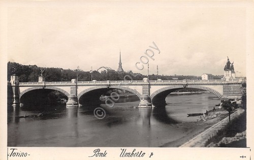 Cartolina fotografica Torino Ponte Umberto I Ed.L. Ricci n.9
