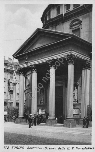 Cartolina fotografica Torino Santuario Basilica S.V. Consolatrice Ed. Diena anim