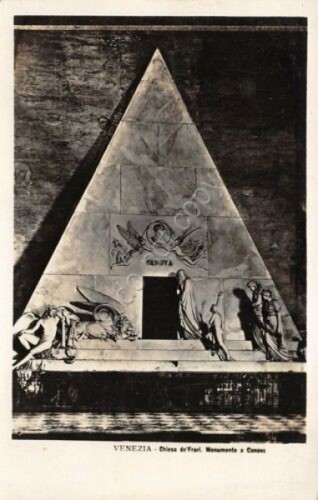 Cartolina fotografica Venezia Chiesa de' Frari Monumento a Caneva
