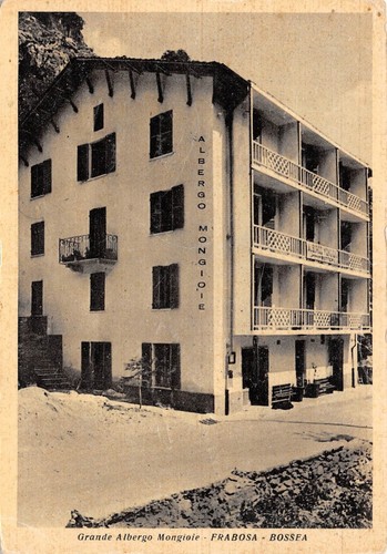 Cartolina Frabosa Bossea Grande albergo Mongioie 1953
