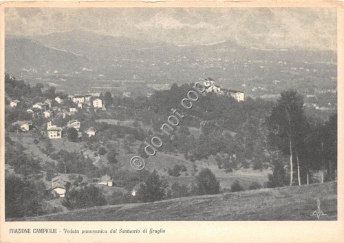 Cartolina Frazione Campiglie Panorama con Santuario di Graglia