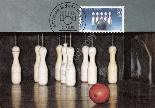 Cartolina Fur den Sport Kegeln timbro filatelico 1985 booling