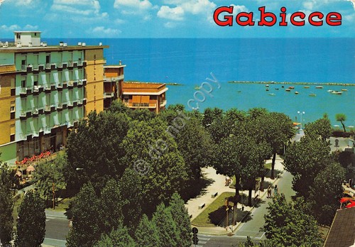 Cartolina Gabicce Giardini Unità d'Italia Hotel Bellavista 1991