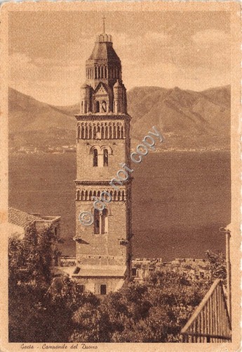 Cartolina Gaeta Campanile del Duomo 1952