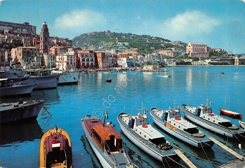 Cartolina Gaeta S. Erasmo Panorama porto barche