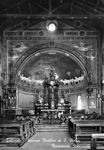 Cartolina Gallarate Basilica San Pietro Interno 1959