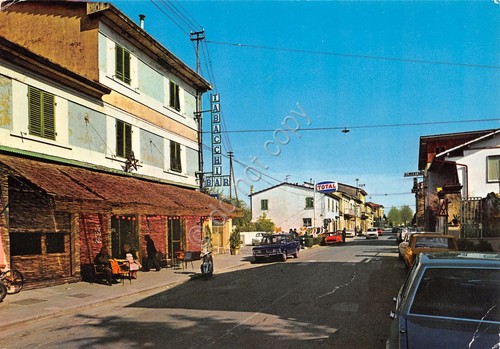 Cartolina Galleno Via Valdinievole Tabacchi bar auto Total alimentari 1983