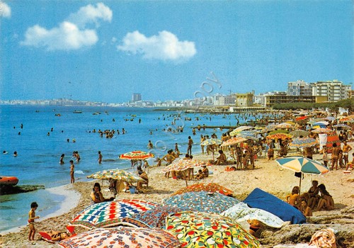 Cartolina Gallipoli Lido San Giovanni spiaggia animata 1976