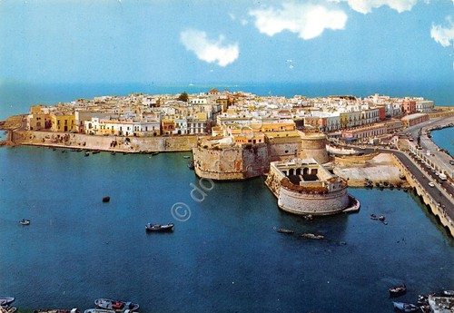 Cartolina Gallipoli panorama dal mare 1976