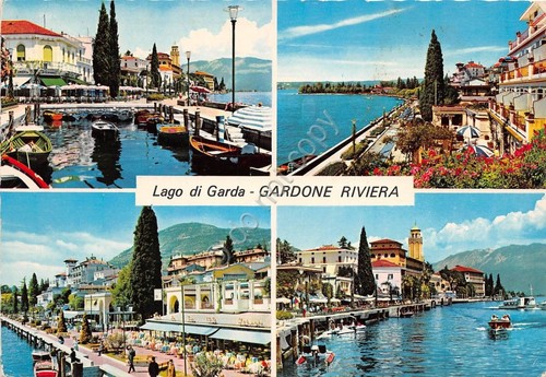 Cartolina Gardone Riviera Vedutine anni '70 (Brescia)