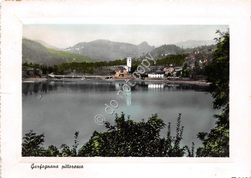 Cartolina Garfagnana Panorama Lago di Pontecosi 1951