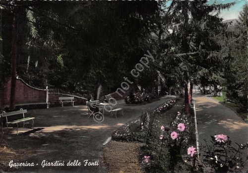 Cartolina Gaverina Giardini delle Fonti segni