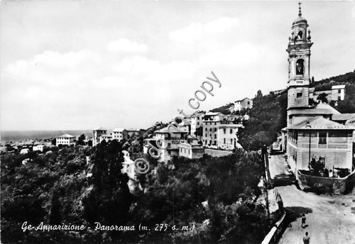 Cartolina Genova Apparizione Panorama
