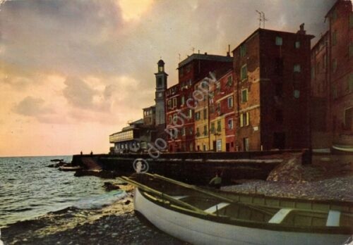 Cartolina Genova Boccadasse tramonto
