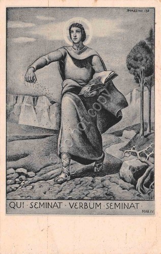 Cartolina Genova Card Minoretti Qui seminat verbum seminat