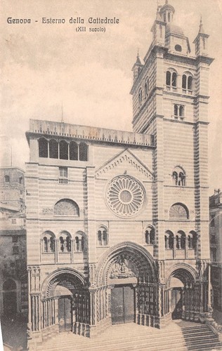 Cartolina Genova Cattedrale San Lorenzo Esterno 1917