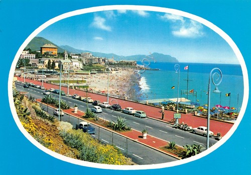 Cartolina Genova Corso Italia bordo azzurro