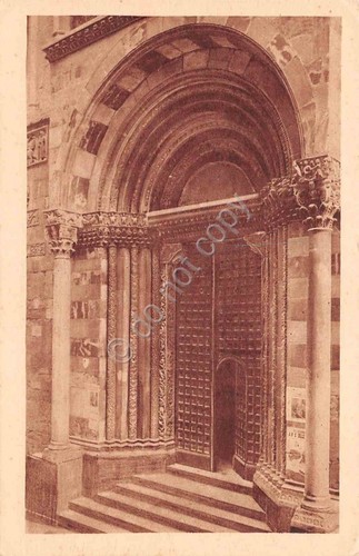Cartolina Genova Duomo Serie 1 Porta fianco sinistro Dalmazio Minoretti