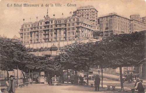Cartolina Genova Genes Hotel Miramare & de la Ville animata …