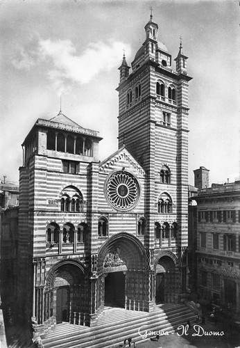 Cartolina Genova il Duomo 1952