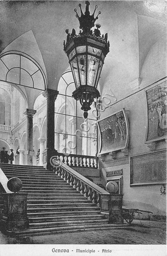 Cartolina Genova Municipio Atrio Ed Brunner