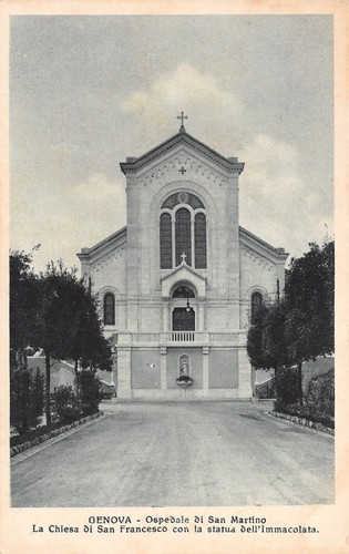 Cartolina Genova Ospedale San Martino Chiesa di San Francesco