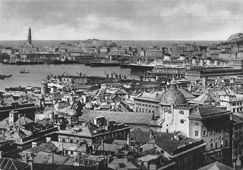 Cartolina Genova Panorama b/n