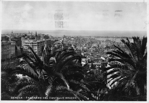 Cartolina Genova Panorama da Castello Bruzzo
