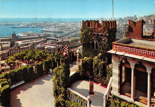 Cartolina Genova Panorama da Castello G.B. Albertis 1963