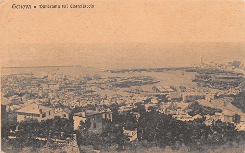 Cartolina Genova Panorama dal Castellaccio