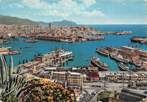 Cartolina Genova Panorama e Porto 1962