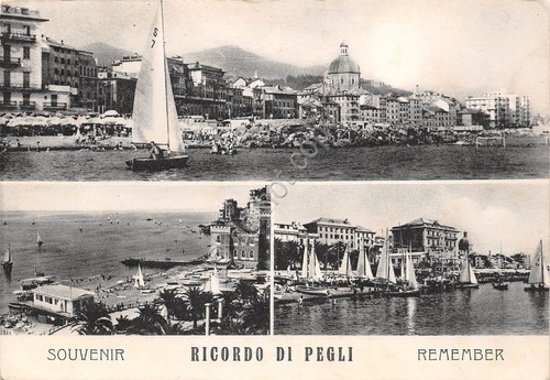Cartolina Genova Pegli 3 vedute anni '50